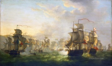 Las flotas holandesa e inglesa se encuentran camino a Boulogne Martinus Schouman 1806 Batallas navales Pinturas al óleo